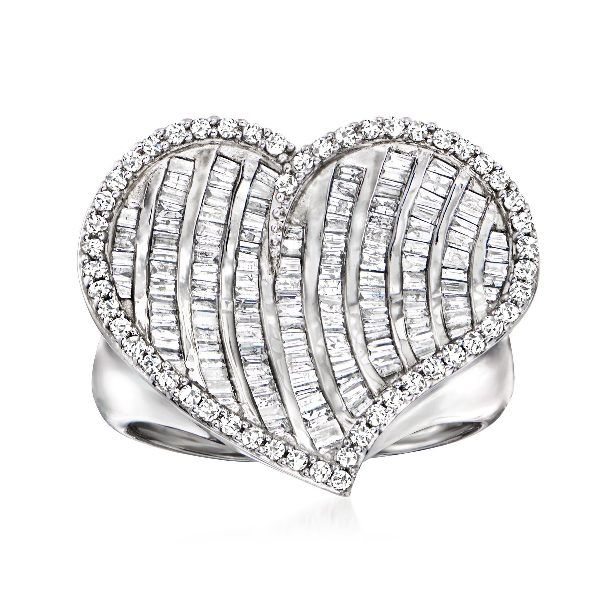 1.00 ct. t.w. Diamond Heart Ring in Sterling Silver