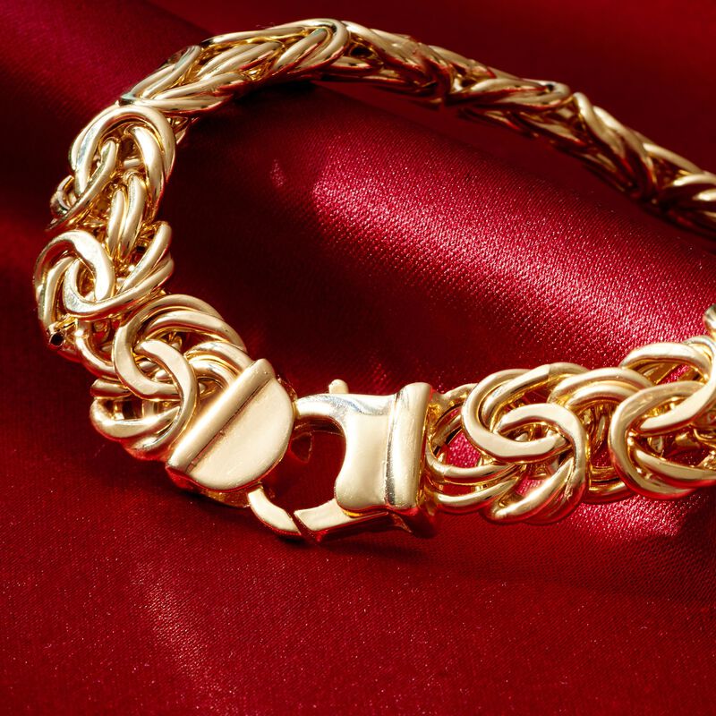 14kt Yellow Gold Byzantine Bracelet image number 3