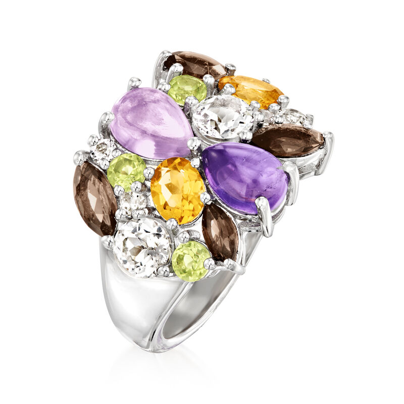 4.50 ct. t.w. Multi-Gemstone Ring in Sterling Silver image number 2