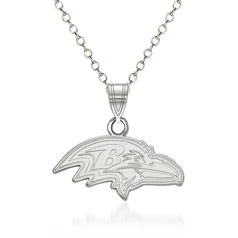 Sterling Silver NFL Baltimore Ravens Pendant Necklace. 18" image number 0
