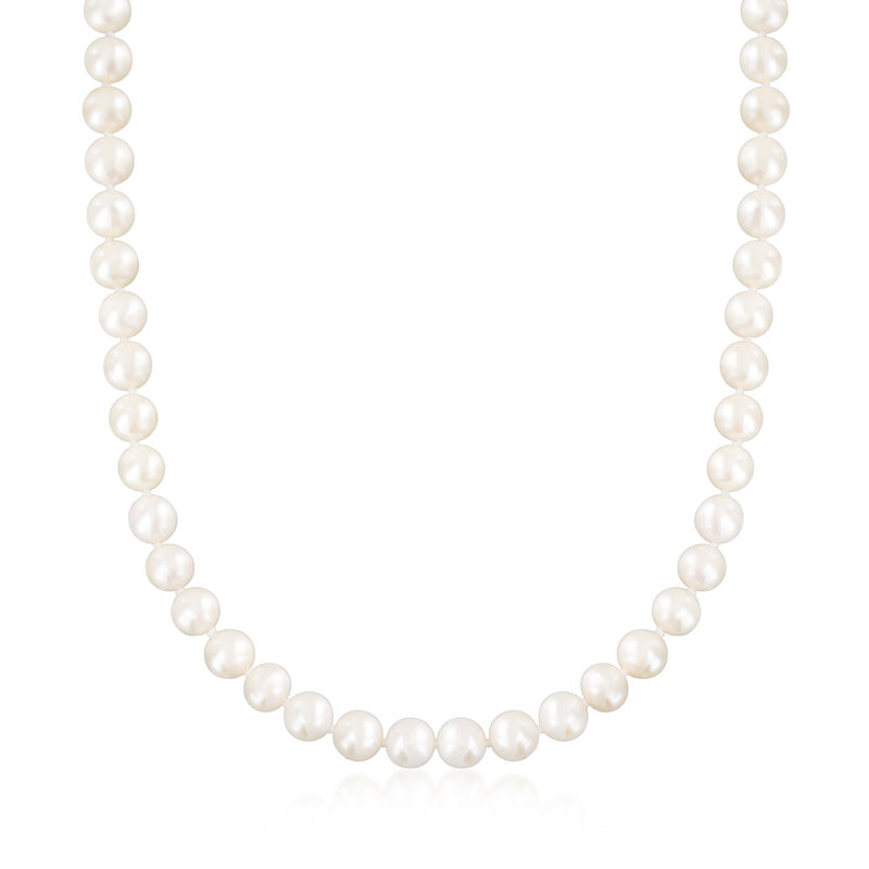 7-7.5mm Cultured Pearl Jewelry Set: Necklace, Bracelet and Stud Earrings in Sterling Silver image number 6