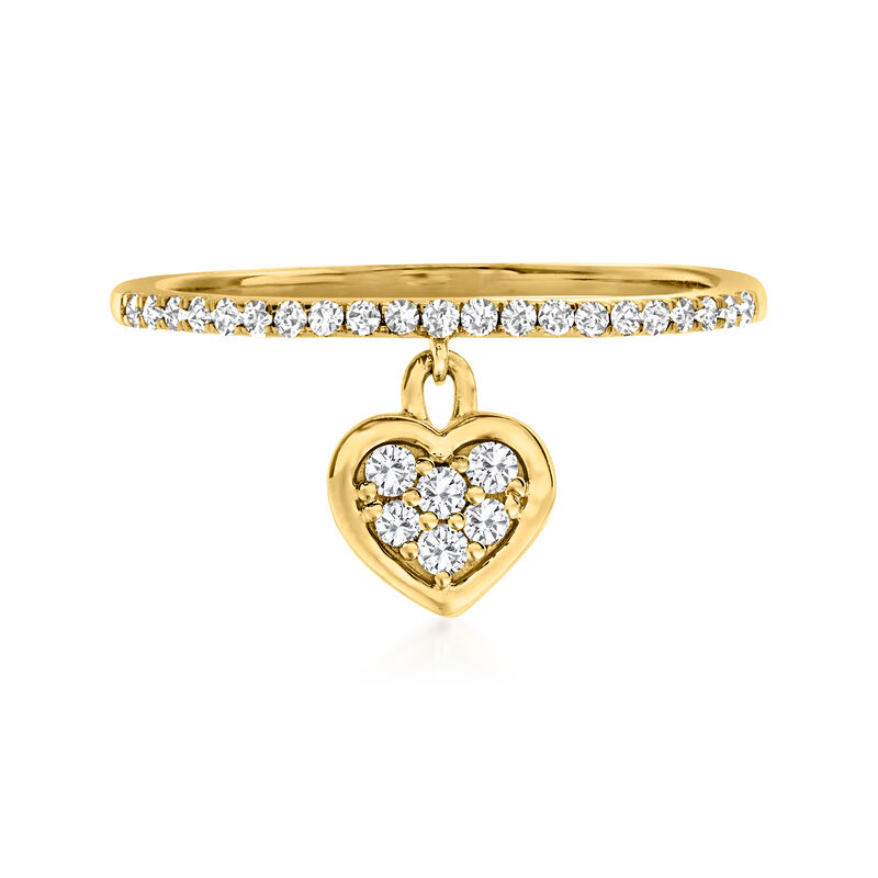 .20 ct. t.w. Diamond Heart Charm Ring in 14kt Yellow Gold image number 0