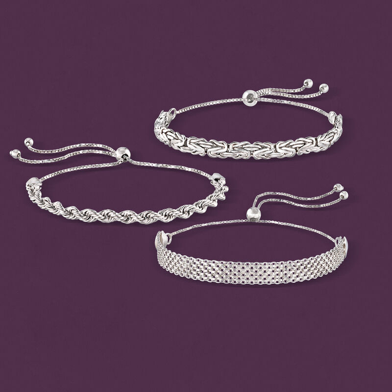 Sterling Silver Jewelry Set: Multi-Link Bolo Bracelets image number 6