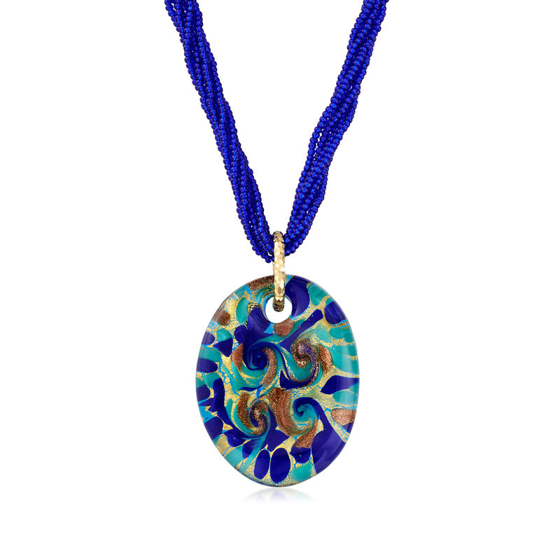 Italian Multicolored Murano Glass Pendant Necklace in 18kt Gold Over Sterling image number 0