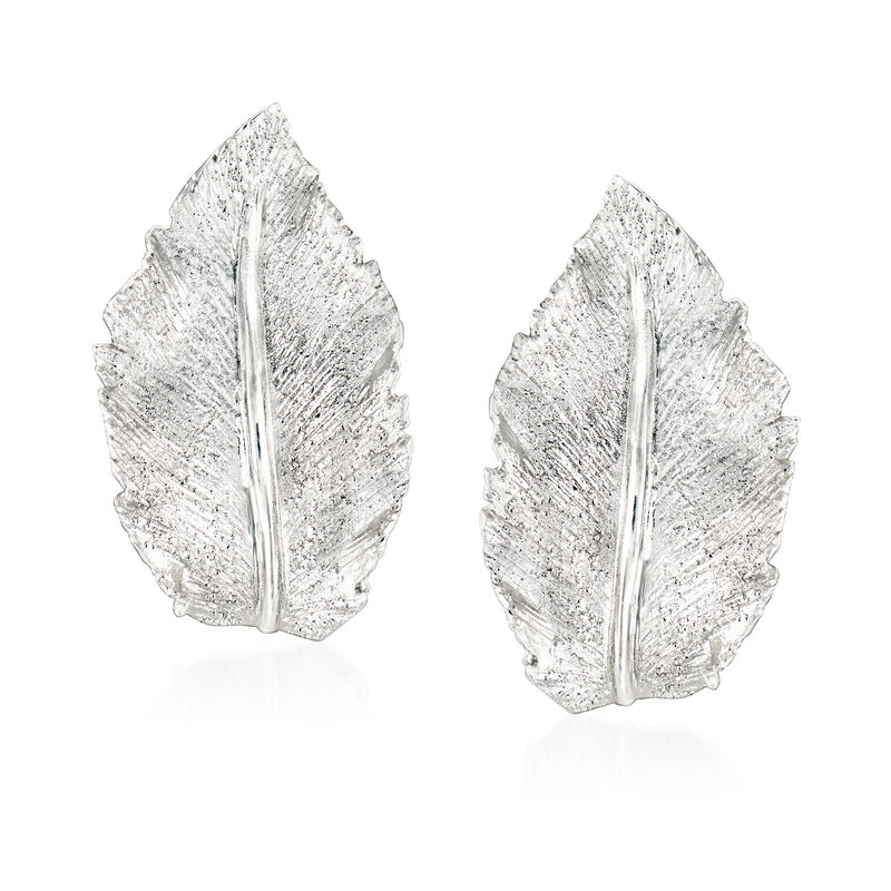 Charles Garnier &quot;Constellation&quot; Sterling Silver Leaf J-Hoop Earrings. 5/8&quot;   image number 0