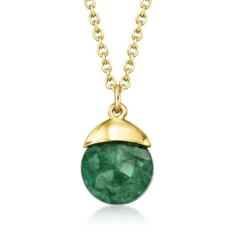 8.25 ct. t.w. Emerald Jewelry Set: Drop Earrings and Necklace in 18kt Gold Over Sterling. 18&quot; image number 3