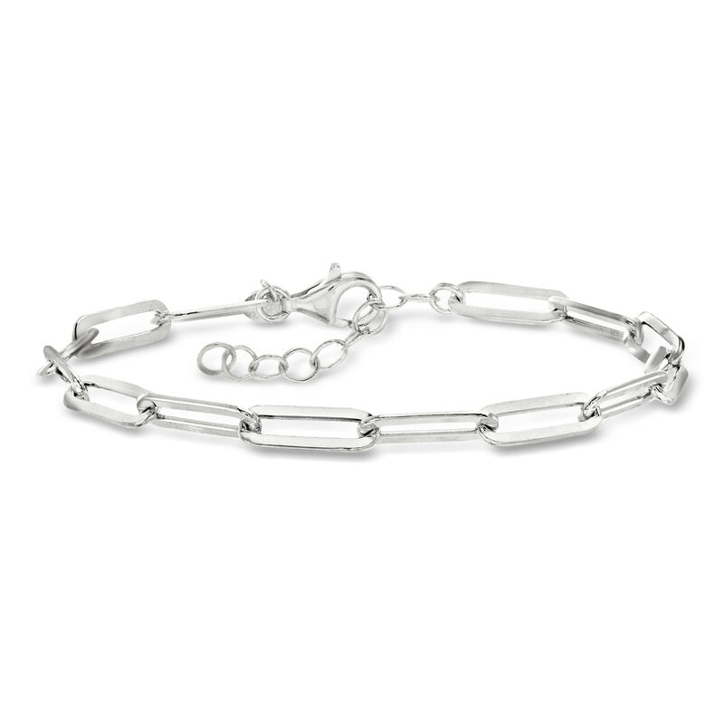 Charles Garnier Sterling Silver Paper Clip Link Bracelet. 6.75" image number 0