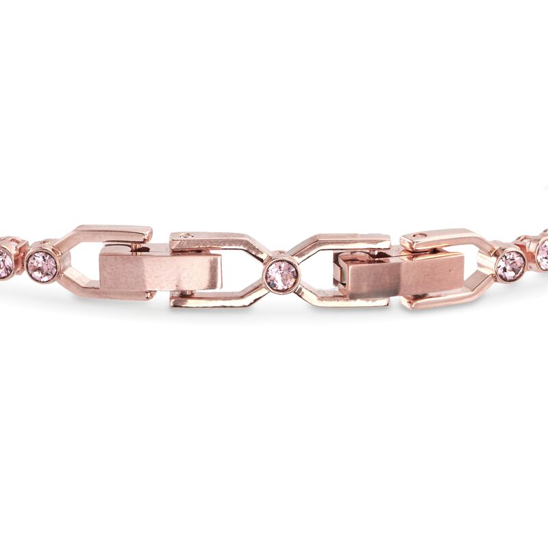 Swarovski Crystal &quot;Emily&quot; Pink Crystal Tennis Bracelet in Rose Gold Plate image number 2