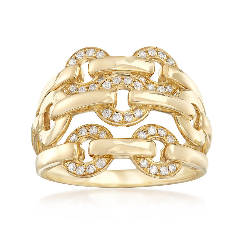 .20 ct. t.w. Diamond Open-Space Circle-Link Ring in 14kt Yellow Gold image number 0