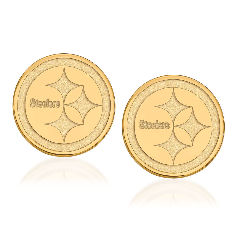 14kt Yellow Gold NFL Pittsburgh Steelers Extra Small Stud Earrings image number 0