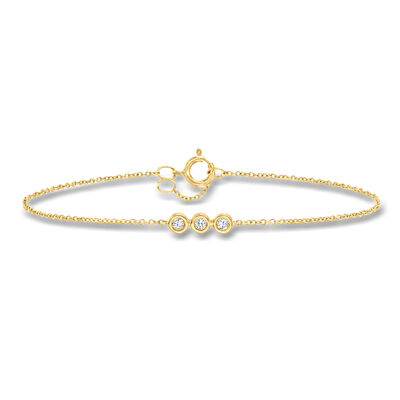 .10 ct. t.w. Bezel-Set Diamond Bracelet in 10kt Yellow Gold