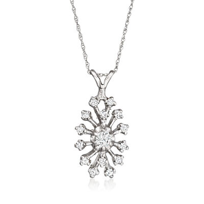 C. 2024 Vintage .50 ct. t.w. Diamond Pendant Necklace in 14kt White Gold