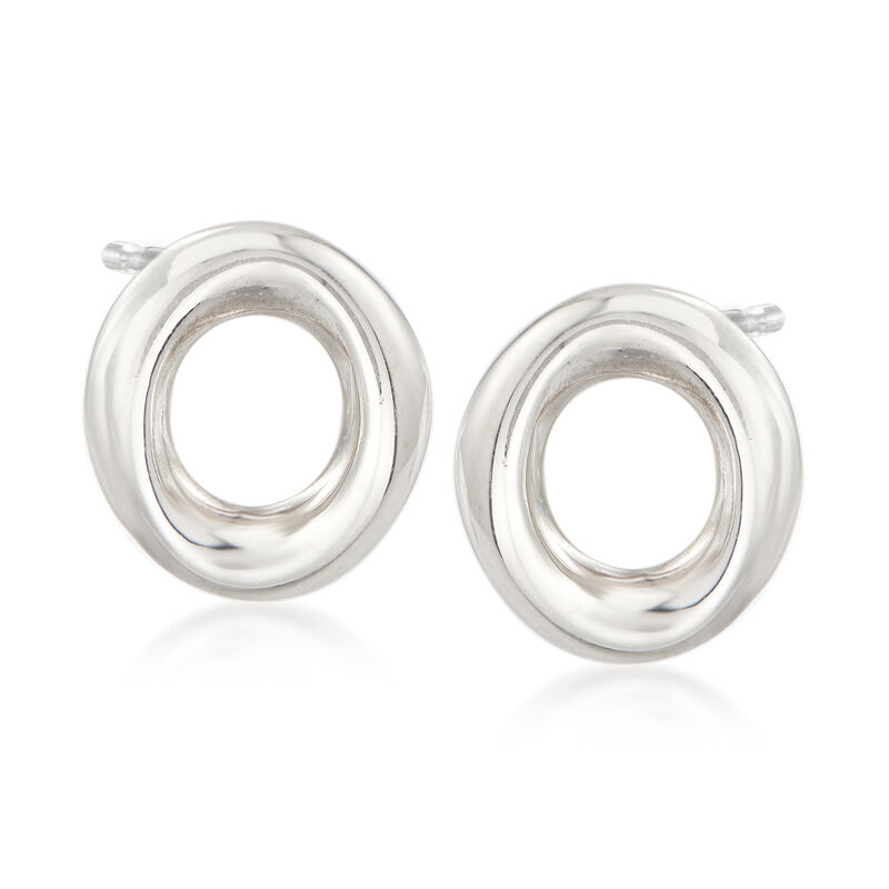 Italian X, O and Bead Jewelry Set: Stud Earrings in Sterling Silver image number 4