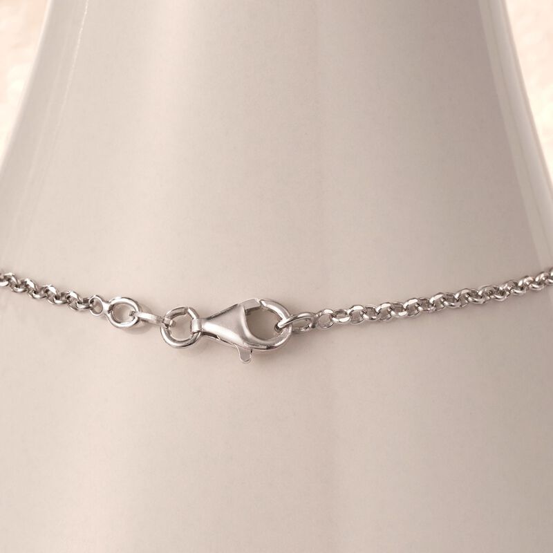 Italian Sterling Silver Feather Fringe Necklace image number 3