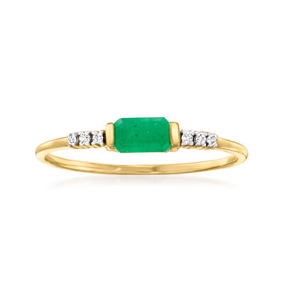 .20 Carat Emerald Ring with Diamonds in 14kt Yellow Gold