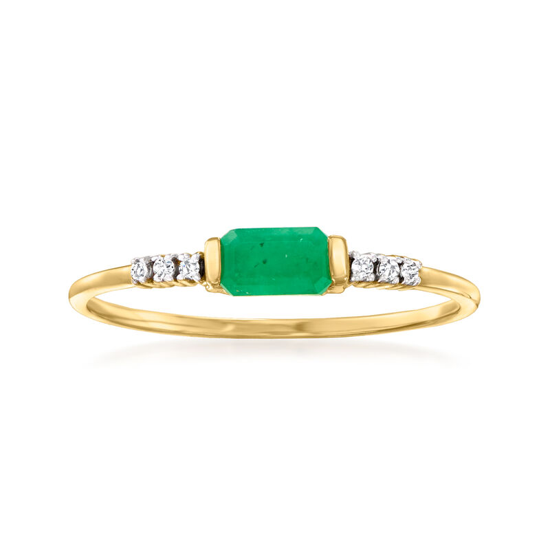 .20 Carat Emerald Ring with Diamonds in 14kt Yellow Gold image number 0