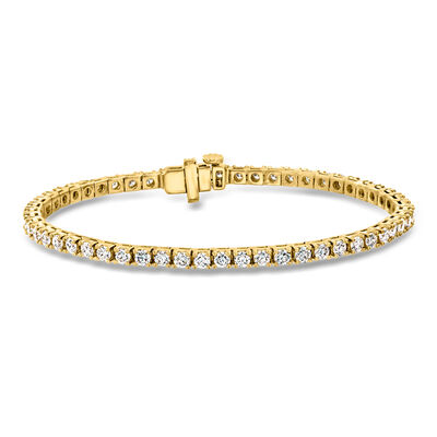 5.00 ct. t.w. Lab-Grown Diamond Tennis Bracelet in 18kt Gold Over Sterling
