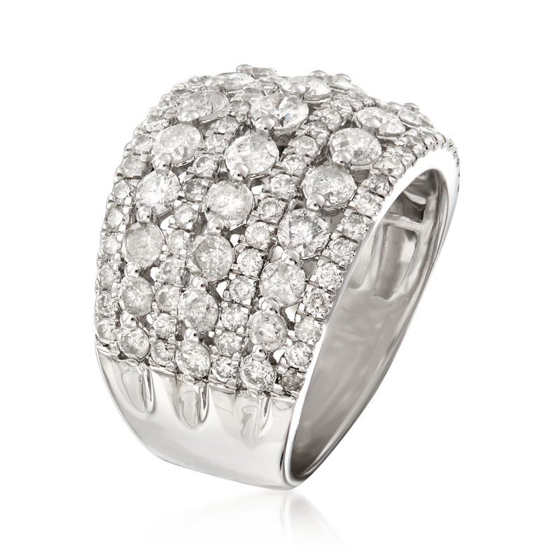 3.00 ct. t.w. Multi-Row Diamond Ring in Sterling Silver image number 2
