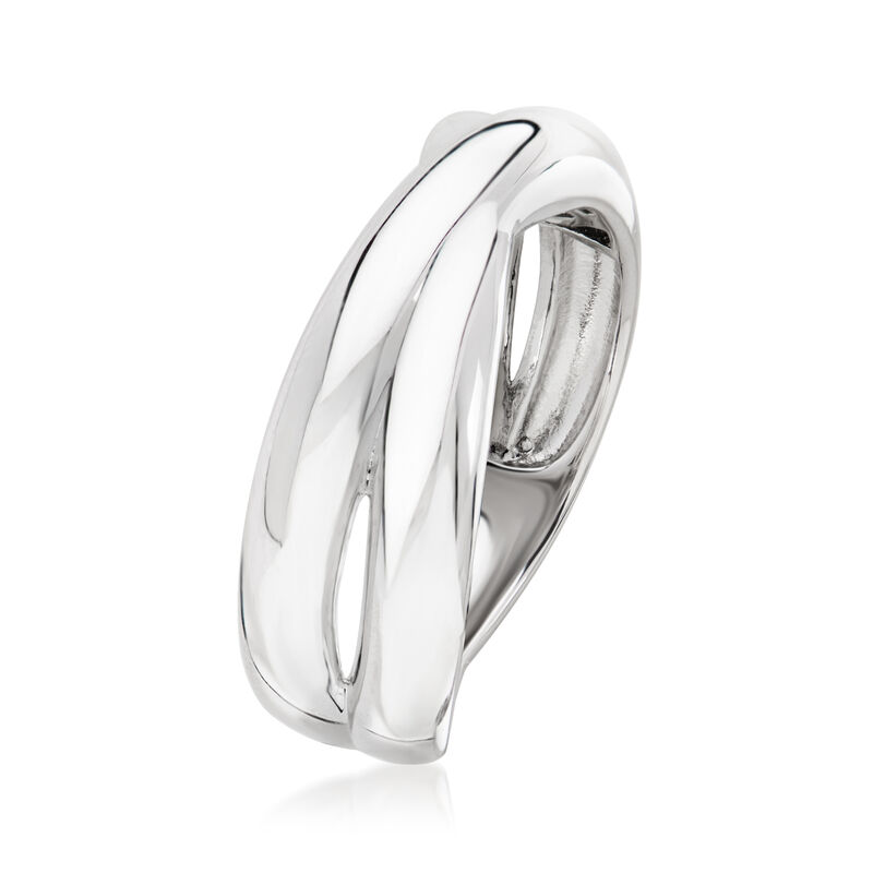 Sterling Silver Puffed Crisscross Ring image number 2