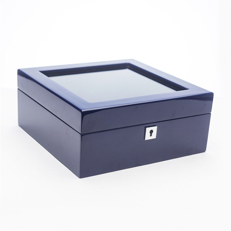 Brouk & Co. 6 Slot Blue Wooden Watch Box image number 2