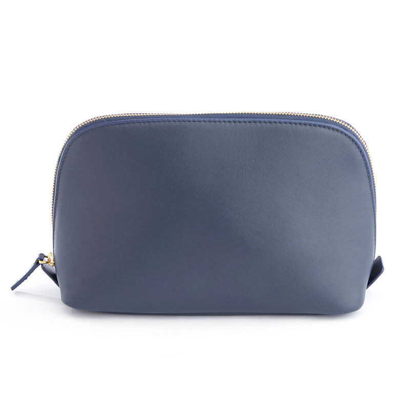 Royce Blue Leather Cosmetic Bag image number 0