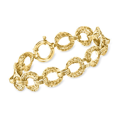 14kt Yellow Gold-Plated Circle-Link Bracelet