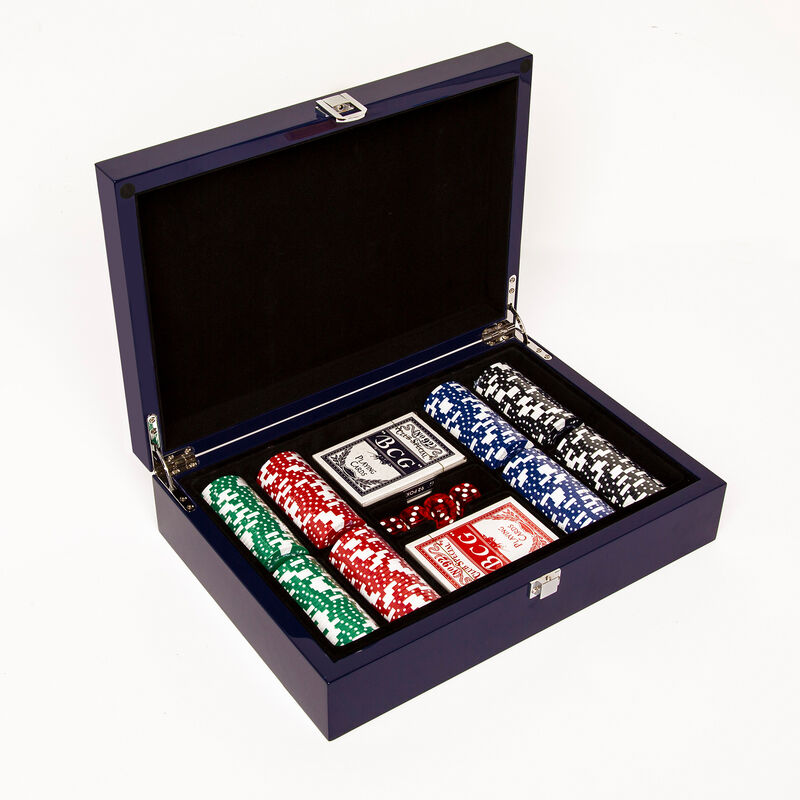 Brouk & Co. "Blue Lacquer" 200-Chip Poker Set image number 0