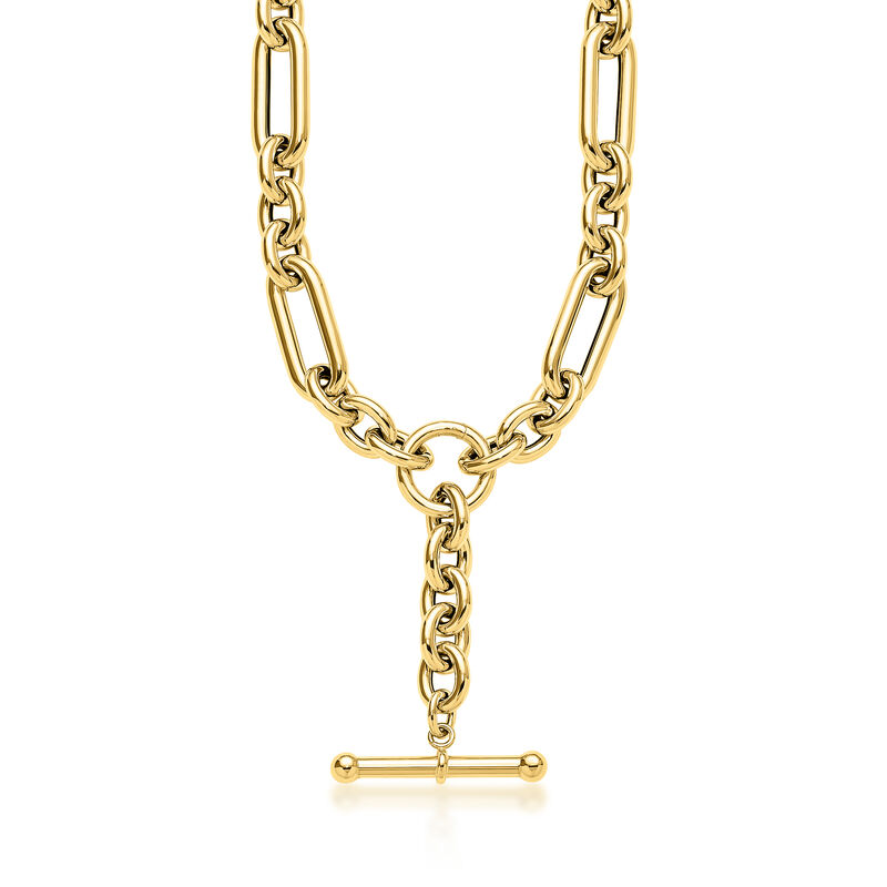 Italian 14kt Yellow Gold Link-Style Lariat Necklace. 18" image number 0