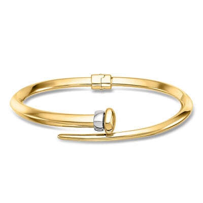 Italian 18kt Two-Tone Gold Bypass Cuff Bracelet