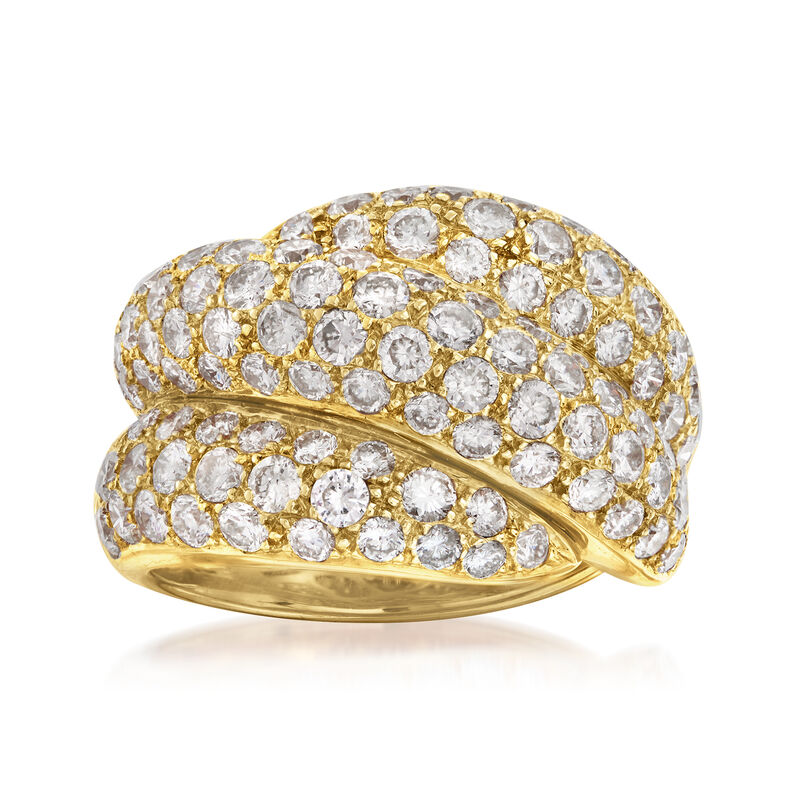C. 1980 Vintage 3.00 ct. t.w. Diamond Bypass Ring in 18kt Yellow Gold image number 0