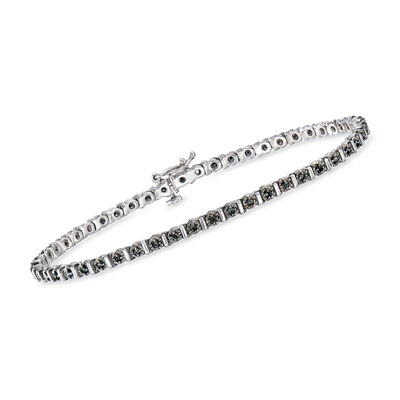 .50 ct. t.w. Black Diamond Tennis Bracelet in Sterling Silver