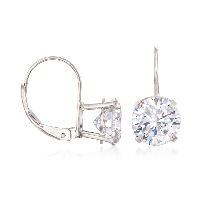 4.00 ct. t.w. CZ Drop Earrings in 14kt White Gold image number 2
