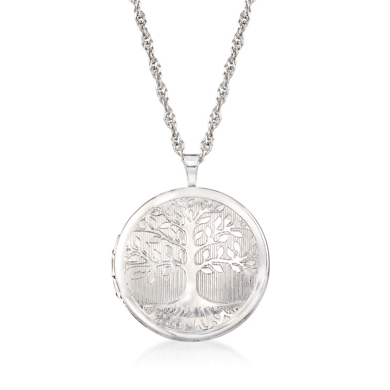 Sterling Silver Tree of Life Locket Necklace image number 1
