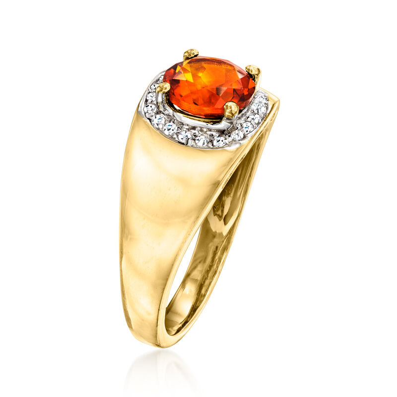 1.10 Carat Citrine Ring with .10 ct. t.w. White Topaz in 18kt Gold Over Sterling image number 2