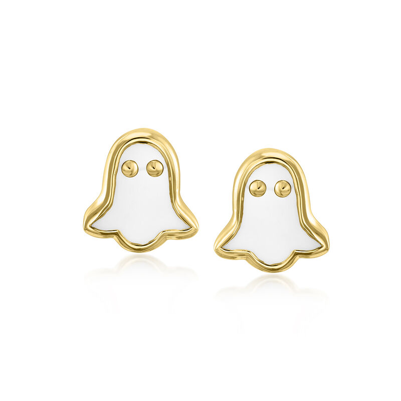 Mother-of-Pearl, Carnelian and .20 ct. t.w. Black Spinel Jewelry Set: Three Pairs of Halloween Earrings in 18kt Gold Over Sterling  image number 4