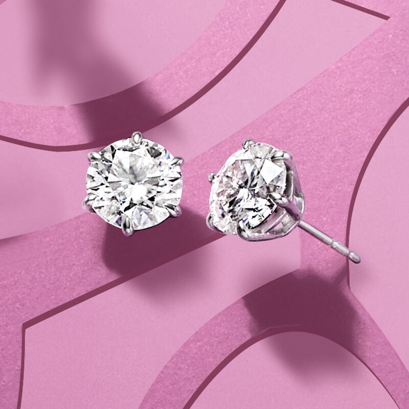 3.00 ct. t.w. Moissanite Stud Earrings in Sterling Silver image number 5