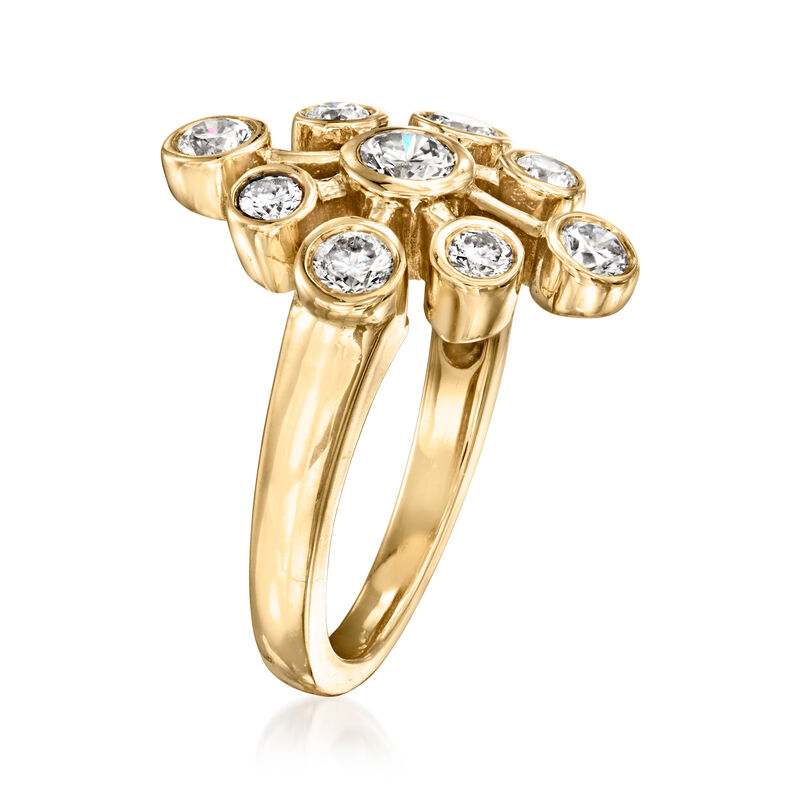 C. 1990 Vintage .80 ct. t.w. Diamond Cluster Ring in 14kt Yellow Gold. Size 5.75 image number 2
