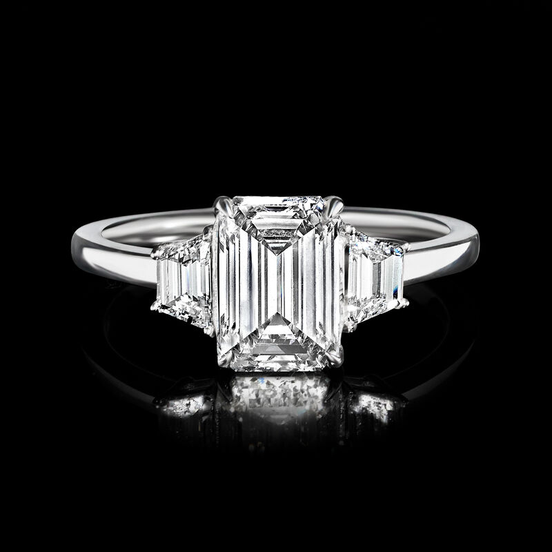 2.30 ct. t.w. Emerald-Cut and Trapezoidal Lab-Grown Diamond Ring in 14kt White Gold image number 3