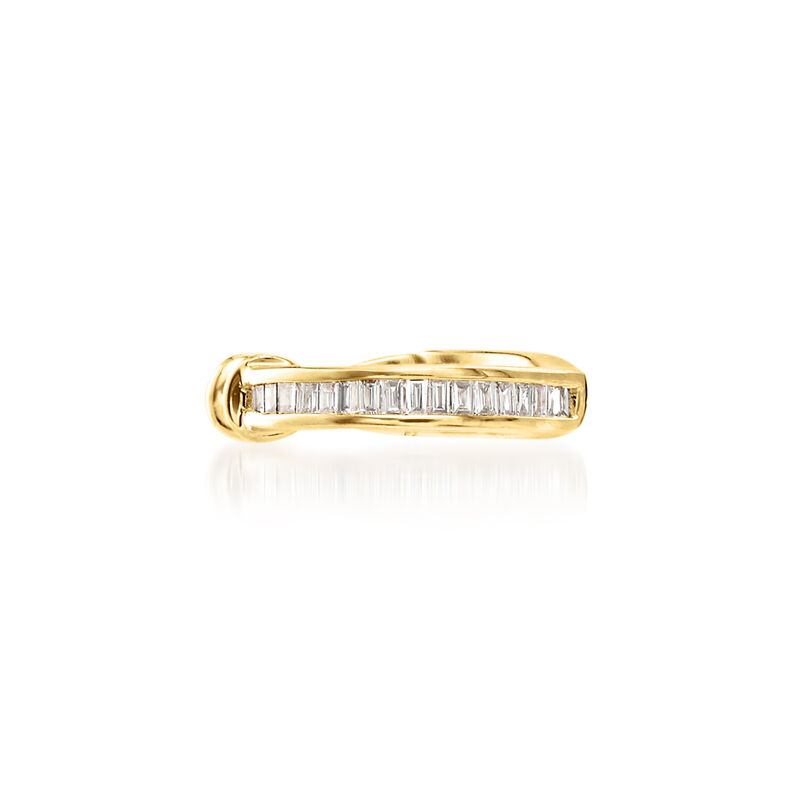 Baguette Diamond-Accented Single Ear Cuff in 14kt Yellow Gold image number 0