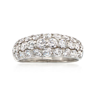 C. 1990 Vintage 2.39 ct. t.w. Diamond Three-Row Ring in Platinum