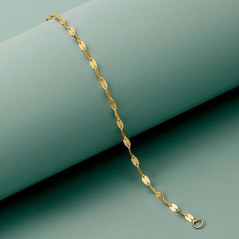 Italian 2.25mm 14kt Yellow Gold Lumachina-Chain Bracelet image number 2