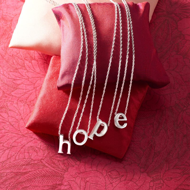 Sterling Silver Lowercase Initial Necklace image number 2