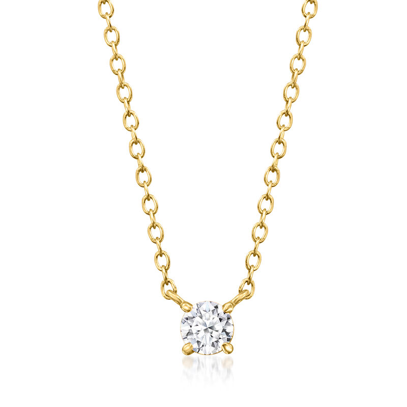.15 Carat Lab-Grown Diamond Solitaire Necklace in 18kt Gold Over Sterling image number 0