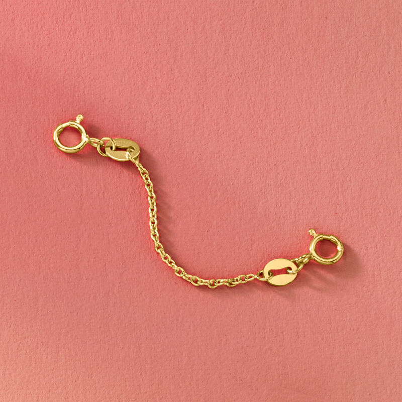 1.1mm 14kt Yellow Gold 2" Safety Cable Chain image number 4