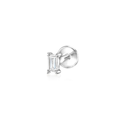 Baguette Lab-Grown Diamond Flat-Back Stud Earrings in 14kt White Gold