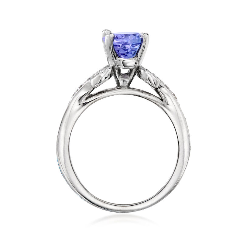 C. 1990 Vintage 2.25 Carat Tanzanite Ring with .95 ct. t.w. Diamonds in 18kt White Gold. Size 7 image number 3