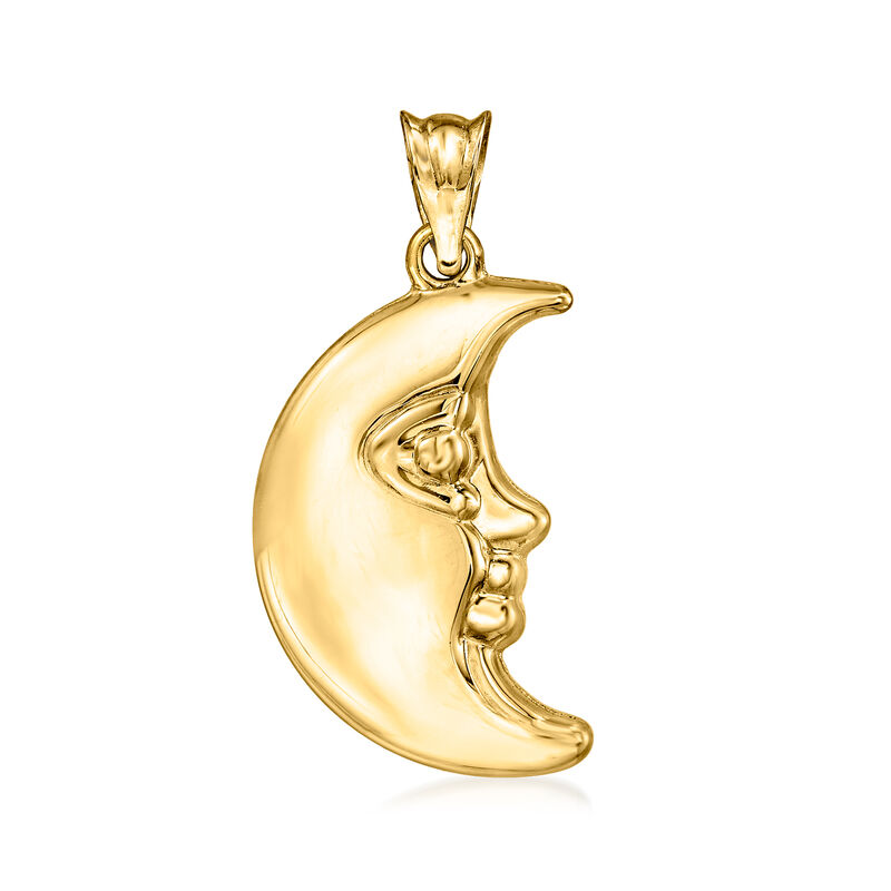 14kt Yellow Gold Man in the Moon Pendant  image number 1