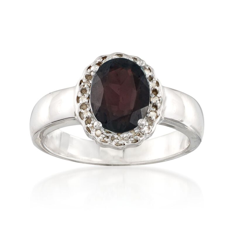 2.30 Carat Garnet Ring with White Topaz Accents in Sterling Silver image number 0