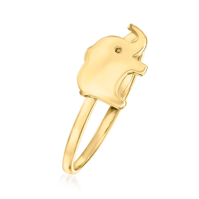 10kt Yellow Gold Tiny Elephant Ring image number 2