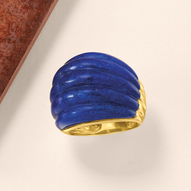 Lapis Dome Ring in 18kt Gold Over Sterling image number 4